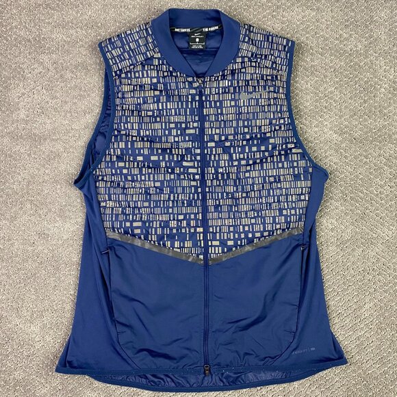 Nike Running Aeroloft Gilet Vest Flash Reflective Down 800 Fill Men's Large - Picture 1 of 16